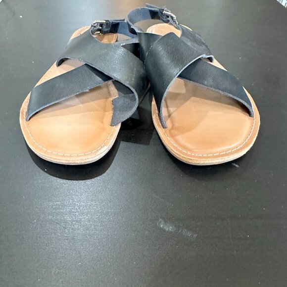 OLD NAVY Faux-Leather Cross-Strap Slingback Sandals Black Size 8.5 - Picture 14 of 15